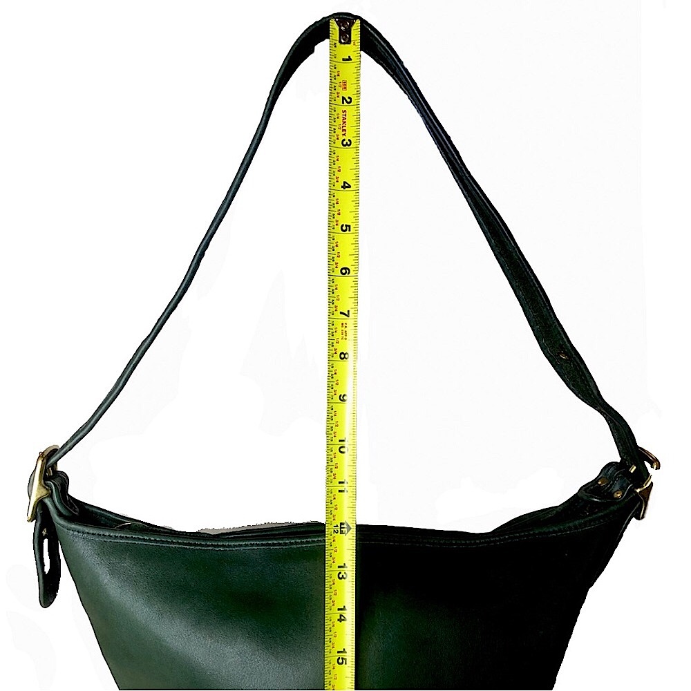 COACH Vintage Dark Green Leather Duffle Sac XL Crossbody Bag 9085 - Picture 12 of 17